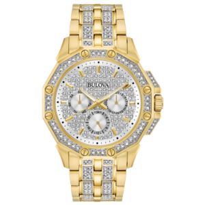 Mens+Octava+Gold-Tone+%26+Swarovski+Crystal+Watch