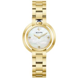 Ladies+Rubaiyat+Gold-Tone+Stainless+Steel+Watch+MOP+Dial
