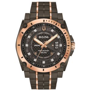 Mens+Precisionist+Gry+Rse+Gld+Diamond+Watch+BlkGry+Dial