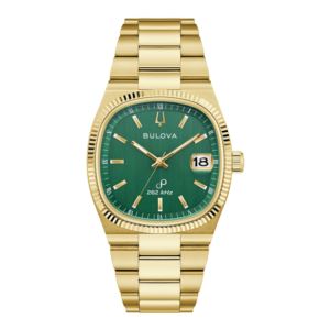Mens+Super+Seville+HPQ+Precisionist+GoldTone+Stainless+Steel+Watch+Green+Dial