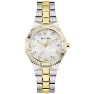 Ladies+Prestige+Gold+%26+Silver+Stainless+Steel+Watch+Mother-of-Pearl+Dial