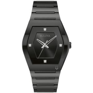 Mens+Modern+Gemini+Black+Stainless+Steel+Watch+Black+Dial