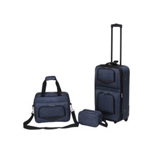 3pc+Luggage+Set+Denim+Blue