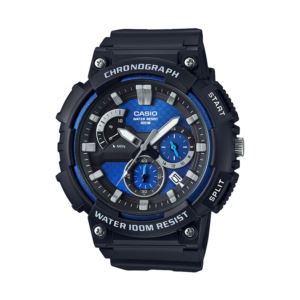 Mens+Classic+Chronograph+Analog+Resin+Watch+Blue+%26+Black+Dial