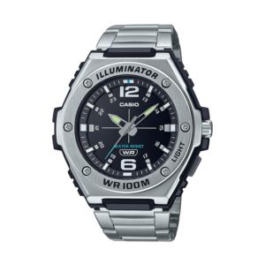 Mens+Dress+Heavy-Duty+Stainless+Steel+Analog+Watch+Black+Dial