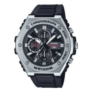 Unisex+Sporty+Analog+Chronograph+Black+Resin+Strap+Watch+Black+Dial