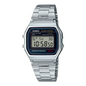 Unisex+Vintage+Digital+SilverTone+Stainless+Steel+Watch