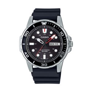 Mens+Classic+Diver+Inspired+Analog+Solar+Black+Strap+Watch+Black+Dial