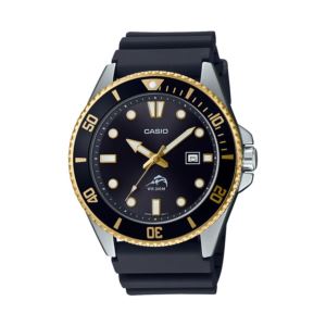 Mens+Diver+Inspired+Black+%26+Gold+Resin+Watch+Black+Dial