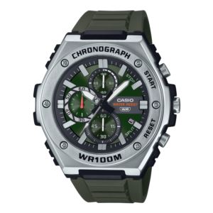 Unisex+Sporty+Analog+Chronograph+Dark+Green+Resin+Strap+Watch+Dark+Green+Dial