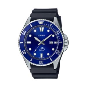 Mens+Diver+Inspired+Black+Resin+Watch+Blue+Dial