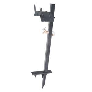 Garden+Hose+Stand+with+Brass+Faucet+%28Gray%29