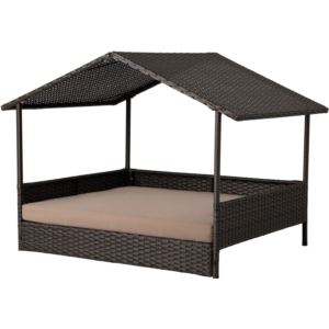 Pet+Rattan+Wicker+Indoor%2FOutdoor+Cabana+Raised+Pet+Bed