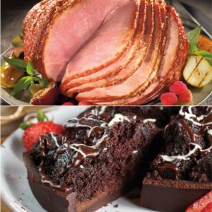 Spiral+Sliced+Ham+%26+Mississippi+Mud+Cake