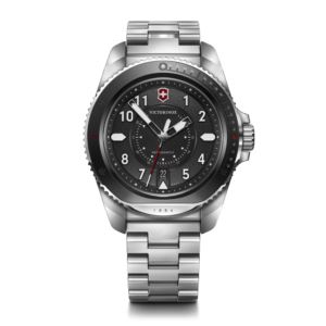 Mens+Journey+1884+Silver-Tone+Stainless+Steel+Watch+Black+Dial