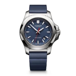 Mens+I.N.O.X.+Silver+%26+Blue+Rubber+Strap+Watch+Blue+Dial