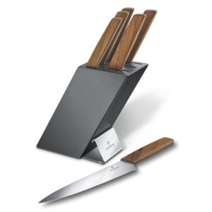 Swiss+Modern+6pc+Knife+Block+Set+Walnut