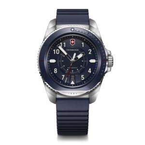 Mens+Journey+1884+Silver+%26+Blue+Rubber+Strap+Watch+Blue+Dial