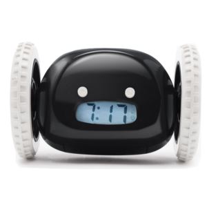 Alarm+Clock+On+Wheels+-+Black