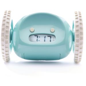 Alarm+Clock+on+Wheels+-+Blue