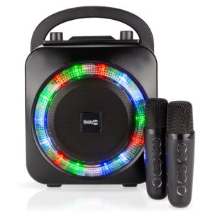 Mini+Karaoke+Bluetooth+Speaker+w+Dual+Wireless+Microphones+Black