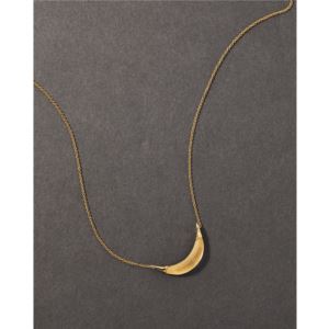 Gold+Capped+Crescent+Necklace