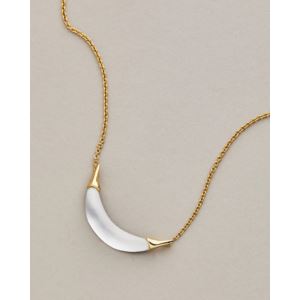Gold%2BCapped%2BCrescent%2BNecklace