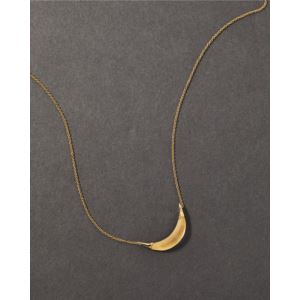 Gold%2BCapped%2BCrescent%2BNecklace