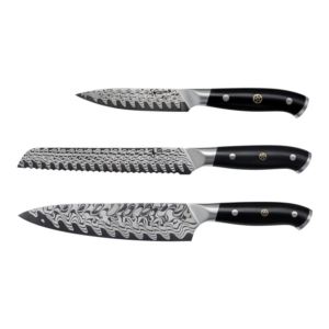 Compass+Damascus+pc+Starter+Knife+Set