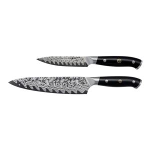 Compass+Damascus+pc+Knife+Set