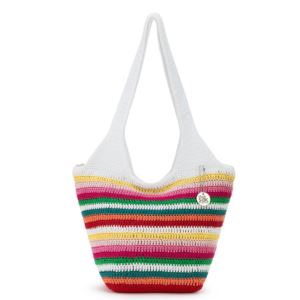 Summer+Stripe+Crochet+Tote