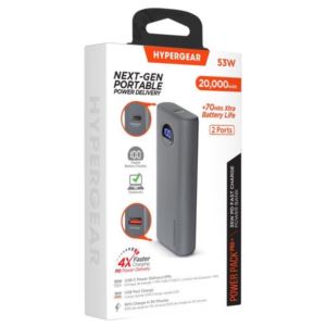 HyperGear+20%2C000mAh+35W+PD+W%2FDigital+Power+Bank+Grey