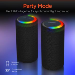 HyperGear+SET+of+2+-+Halo+XL+Waterproof+360+LED+Wireless+Speakers