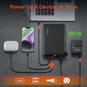 HyperGear+24%2C000mAh+Power+Brick+Laptop+Power+Bank+with+65W+USB-C+PD+and+AC+Outlet