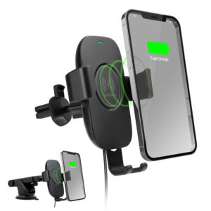 HyperGear+Gravity+15W+Wireless+Fast+Charge+Mount+Black+%28Vent%2C+Dash%2C+Windshield%29