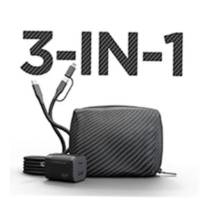 HyperGear+TechCessories+W+USBC+PD+Charging+Kit+with+Travel+Pouch+Carbon+Fiber