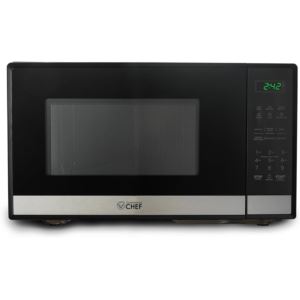 Commercial+Chef+.9+CuFt+Microwave+-+Stainless+Steel