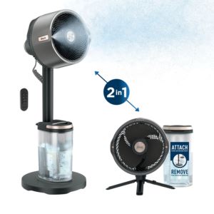 FlexBreeze+Pro+Mist+Indoor+Outdoor+Pedestal+Table+Fan+w+Water+Tank