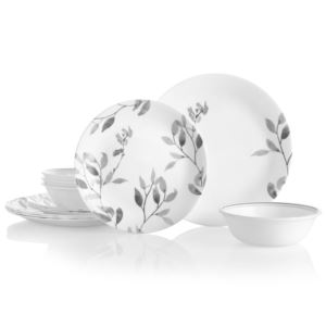 Misty+Leaves+12pc+Round+Dinnerware+Set