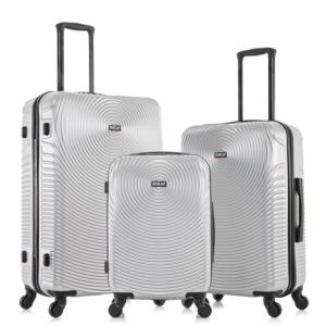 Dukap+Inception+Hard+Shell+Luggage+Set+inch+inch+inch+Silver