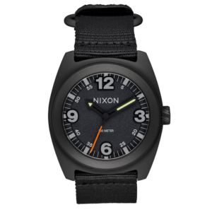 Mens+Clutch+All+Black+Nylon+Band+Watch+Black+Dial