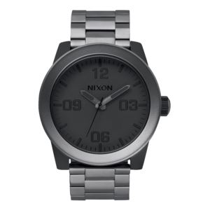 Mens+Corporal+Stainless+Steel+Matte+Black+Watch+Gunmetal+Dial