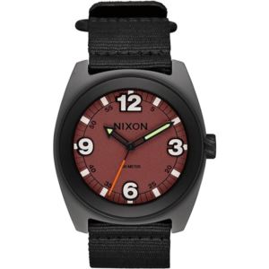Men%27s+Clutch+42+Black+Nylon+Strap+Watch+Hot+Sauce+Dial
