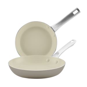 2pc+Vibrance+Ceramic+Nonstick+Fry+Pan+Set+Champagne