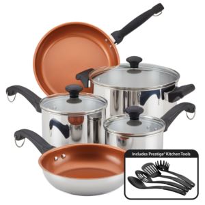 Classic+Traditions+pc+Ceramic+Stainless+Steel+Cookware+Set