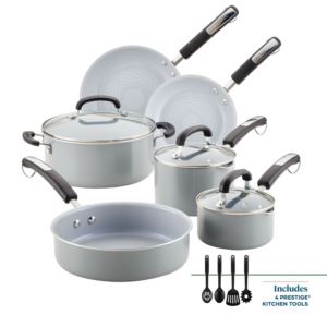 13pc+Eco+Advantage+Healthy+Ceramic+Nonstick+Cookware+Set+Gray