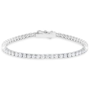 Crislu+Classic+Medium+Brilliant+Tennis+Bracelet+Finished+in+Pure+Platinum