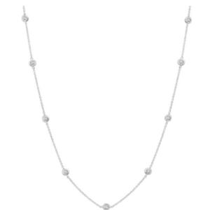 Crislu+Crislu+Bezel+16%22+Necklace+Finished+in+Pure+Platinum
