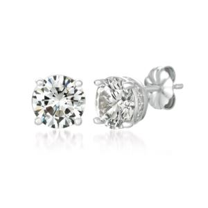 Crislu+Royal+Brilliant+Cut+Stud+Earrings+Finished+in+Pure+Platinum
