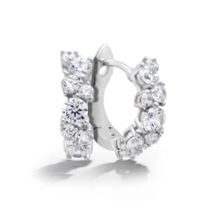 Crislu+Cluster+Petite+Hoop+Earrings+Finished+in+Pure+Platinum